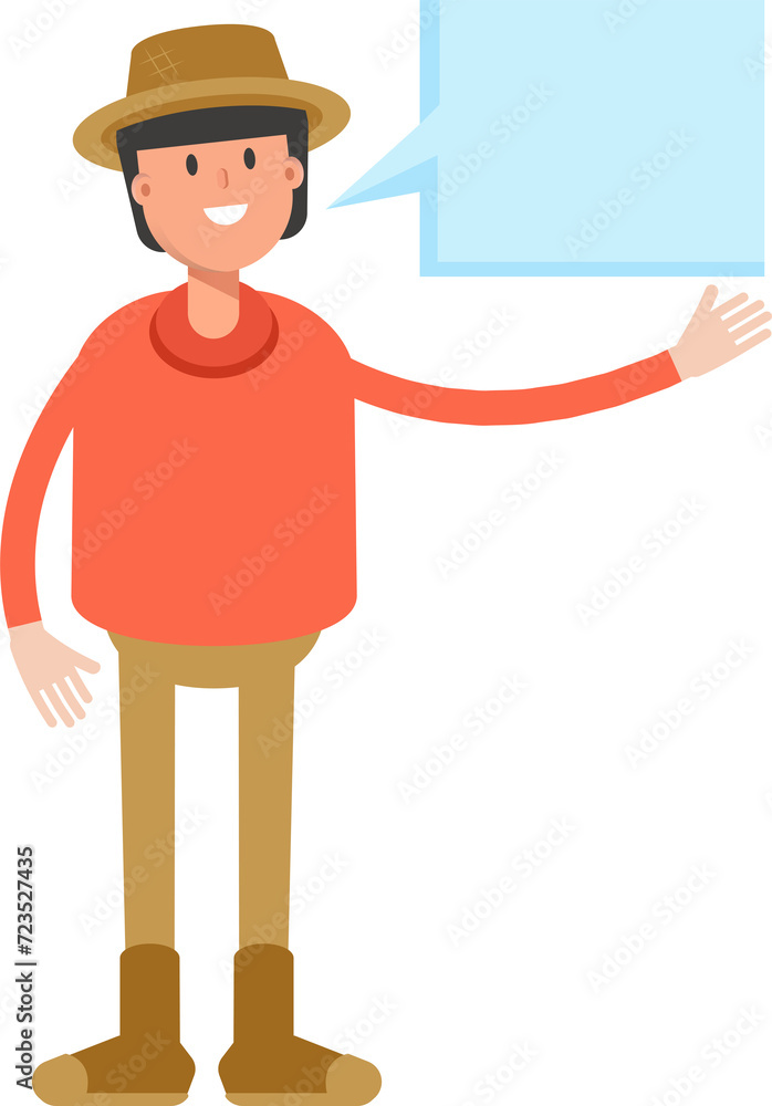 Farmer Character and Speech Bubble
Farmer Character and Speech Bubble