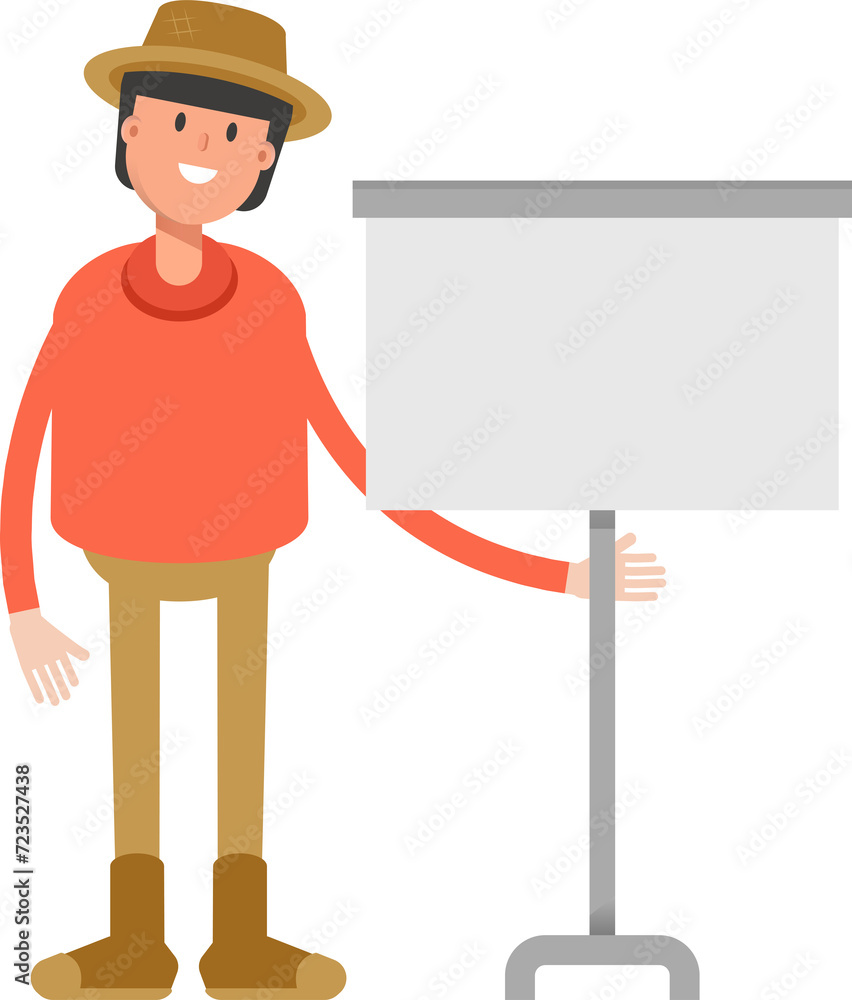 Farmer Character Presenting Whiteboard
Farmer Character Presenting Whiteboard