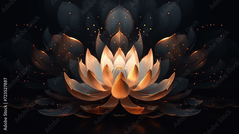 Generative_AI_image_of_beautiful_lotus_ blooms_gracefully_