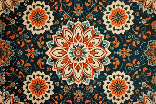 intricate floral pattern on a fabric shape