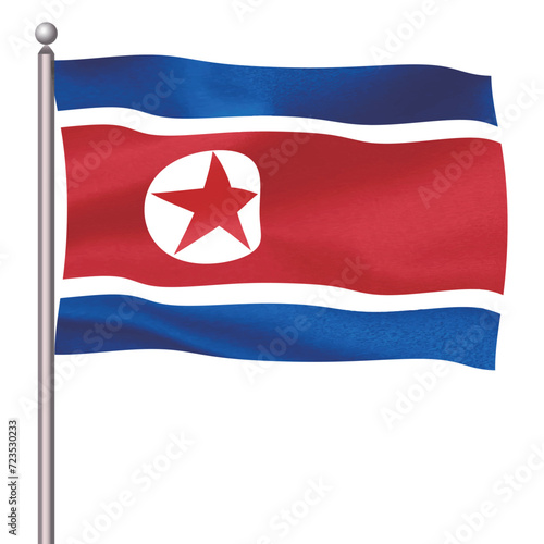 北朝鮮　国　旗　ポール　アイコン