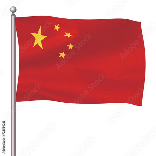 中国　国　旗　ポール　アイコン