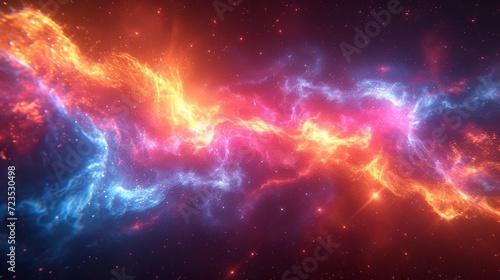 Incredibly beautiful galaxy in outer space. Nebula night starry sky in rainbow colors.