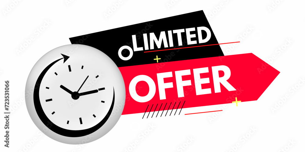 Obraz premium Limited time offer, icon and typography Design, advertising and Marketing Graphic resources