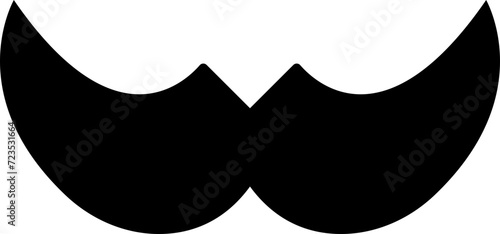 Fototapeta Naklejka Na Ścianę i Meble -  Moustache vector icon. Whisker icon. Black Fill silhouette of adult man moustaches. Symbol of Fathers day. Barber symbol isolated on transparent background for Website page and mobile app design.