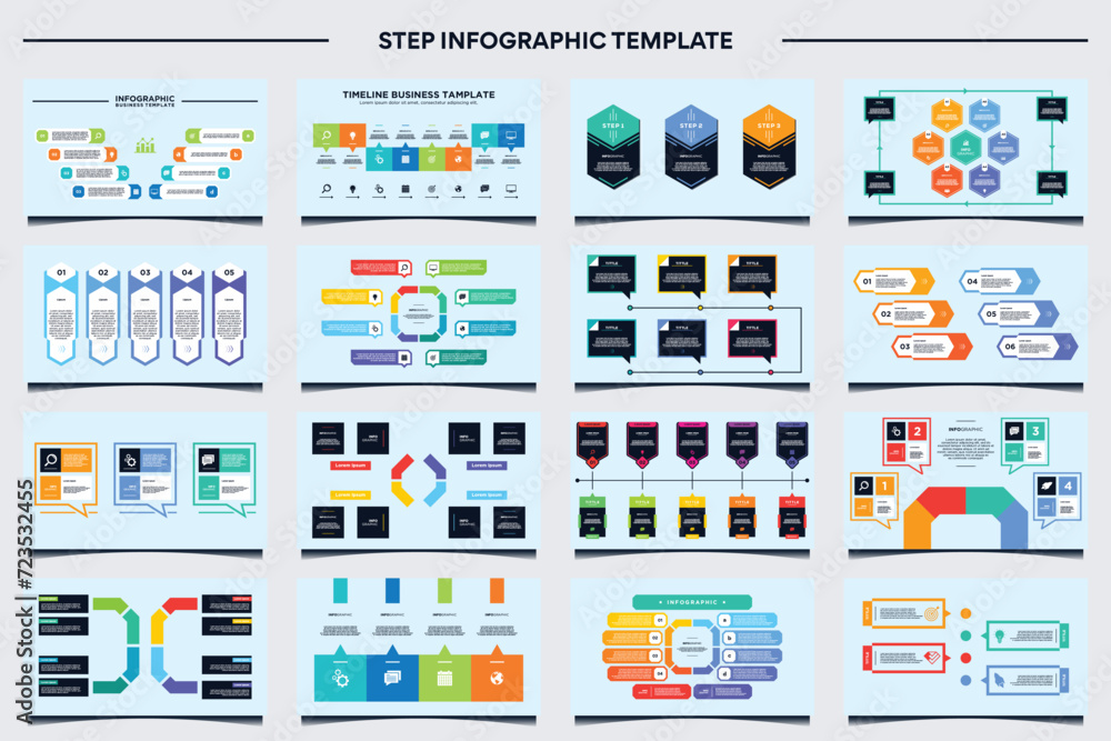 Info graphic step design. Info graphic time line vector collection