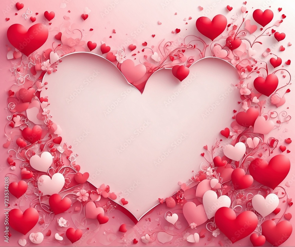 Valentine's day background with hearts and a place for your text