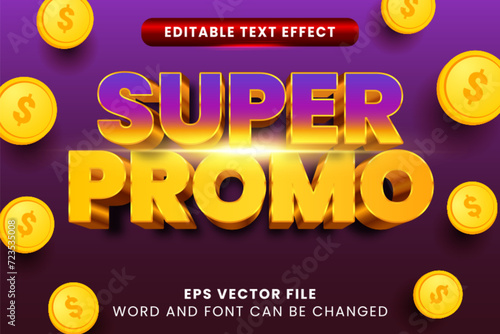 Super promo 3d editable vector text effect