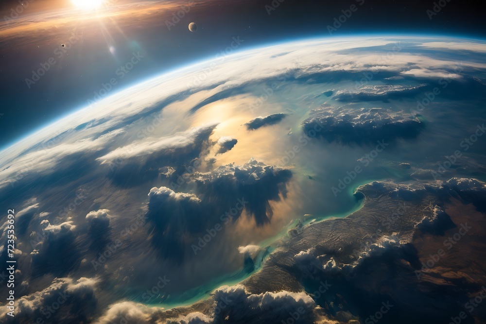 Fototapeta premium A photo of earth from outer space ai generative