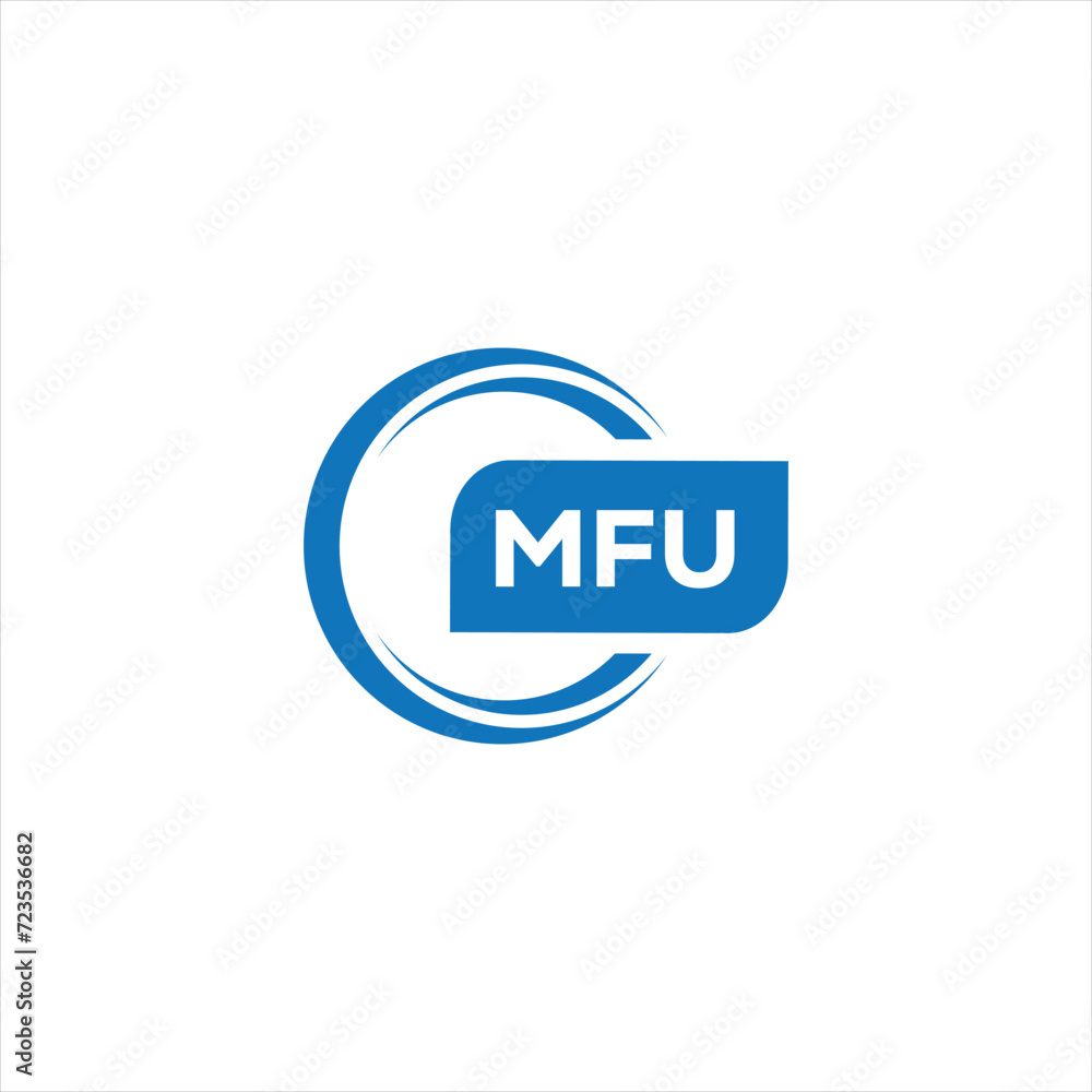 modern minimalist MFU initial letters monogram logo design