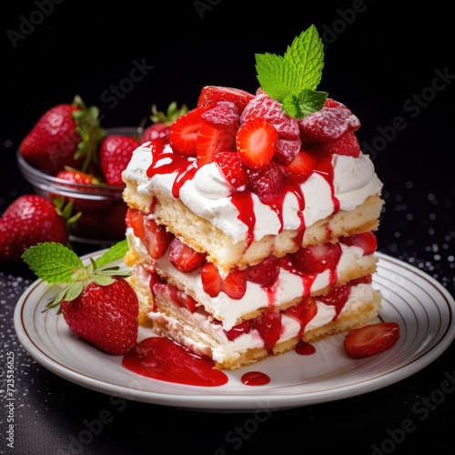 Mouthwatering slice of Strawberry Shortcake
