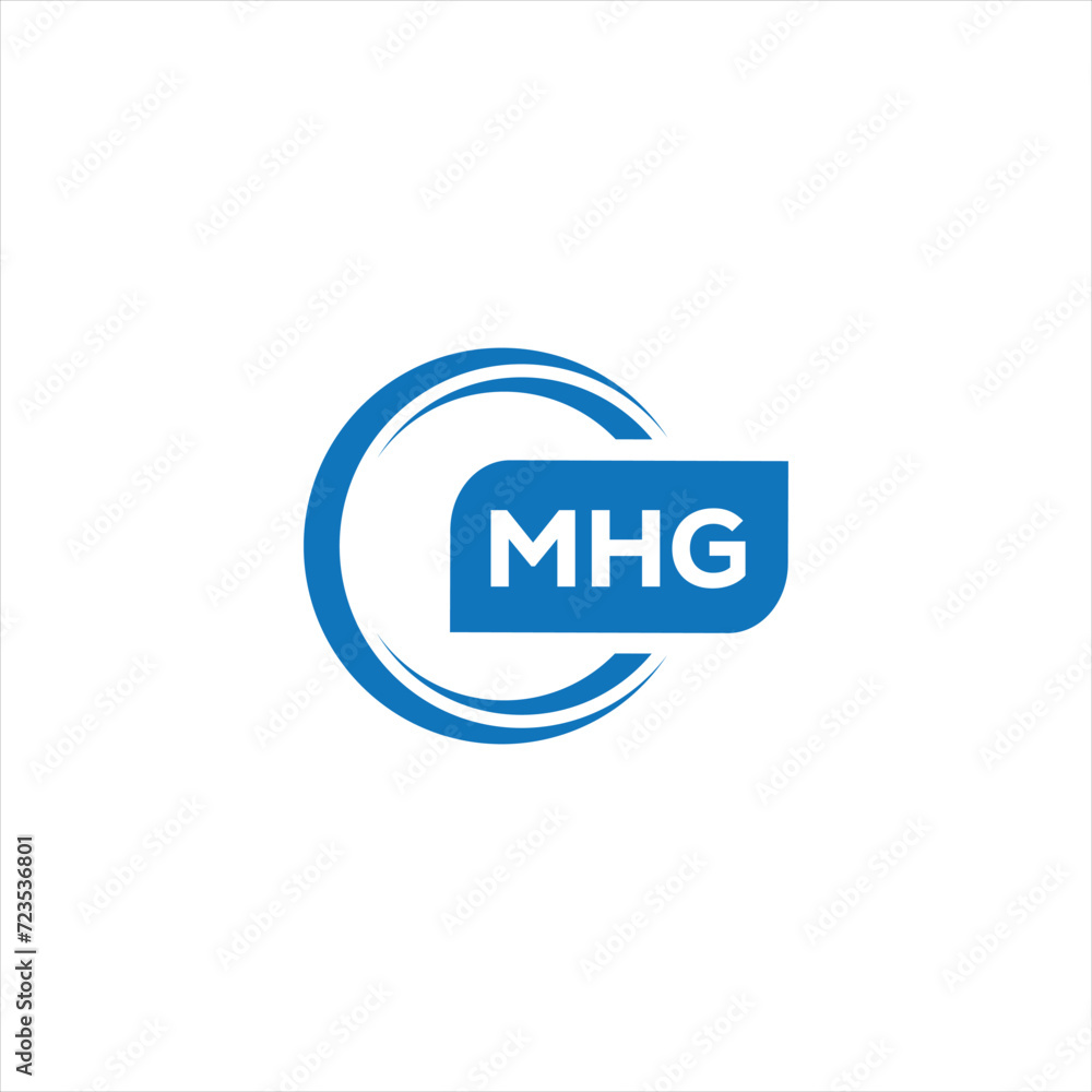 modern minimalist MHG initial letters monogram logo design