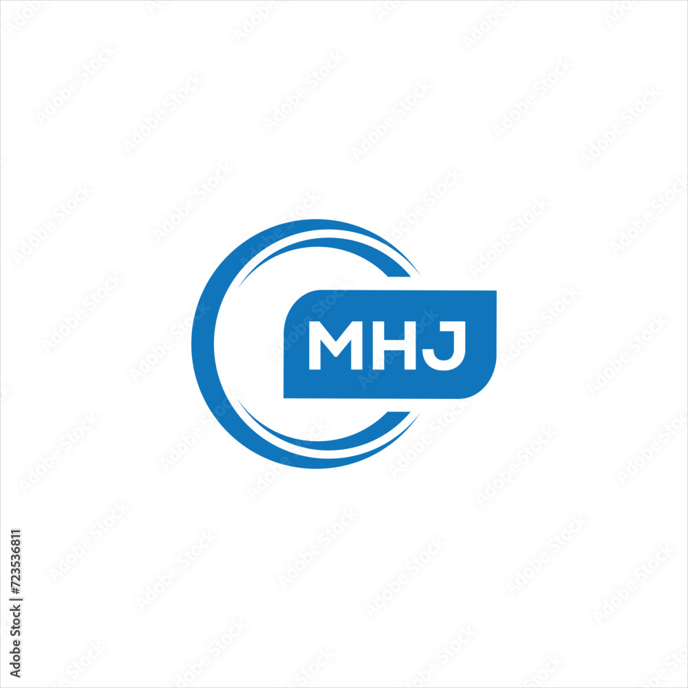 modern minimalist MHJ initial letters monogram logo design