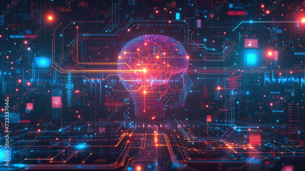 AI, Artificial Intelligence concept,Technology background. Central Computer Processors CPU Tech science background.