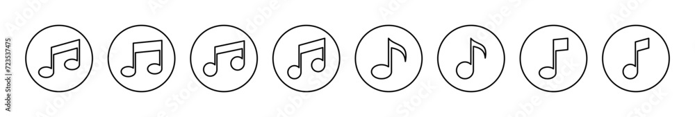 Music icon vector. note music sign and symbol Music icon vector. note music sign and symbol