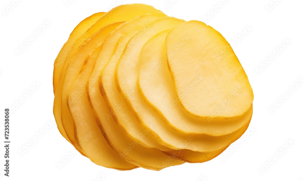 Potato slice, isolated on white background, clipping path, full depth of field Potato slice, isolated on white background, clipping path, full depth of field