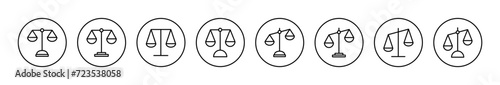Scales icon vector. Law scale icon. Justice sign and symbol