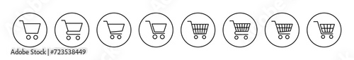Shopping icon vector. Shopping cart sign and symbol. Trolley icon