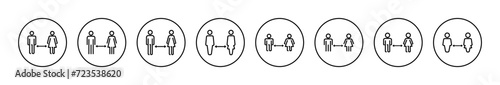Social distancing vector. social distance sign and symbol. self quarantine sign