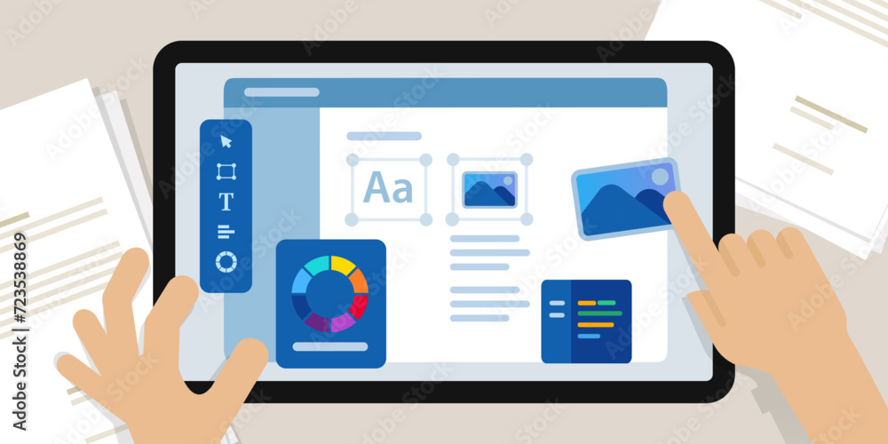 web design website designer working on large screen create interface layout using software web design website designer working on large screen create interface layout using software