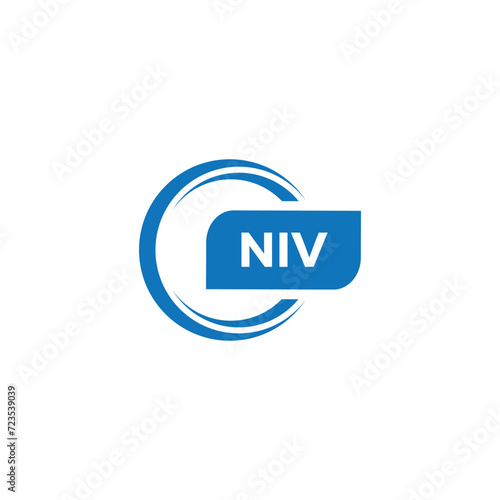 modern minimalist NIV initial letter monogram logo design photo