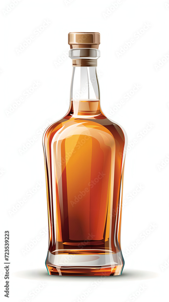 whiskey bottle vector on white background