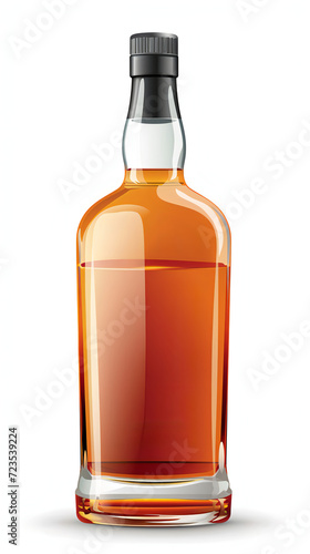 whiskey bottle vector on white background