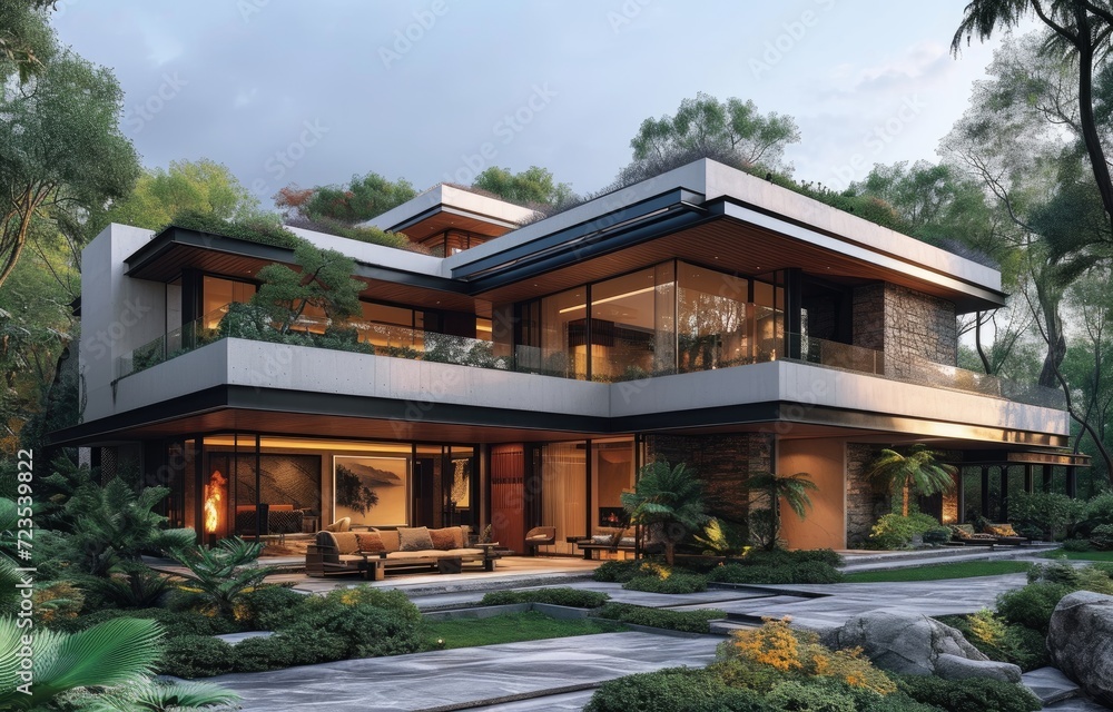 a_large_modern_home_with_trees_on_the_side a_large_modern_home_with_trees_on_the_side