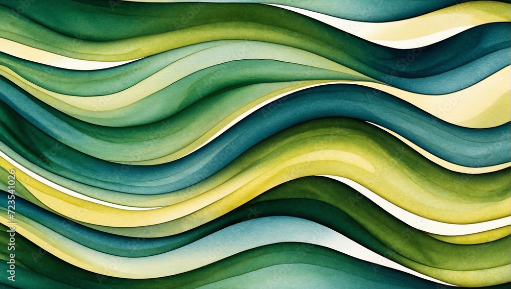 Green watercolor wave Green watercolor wave