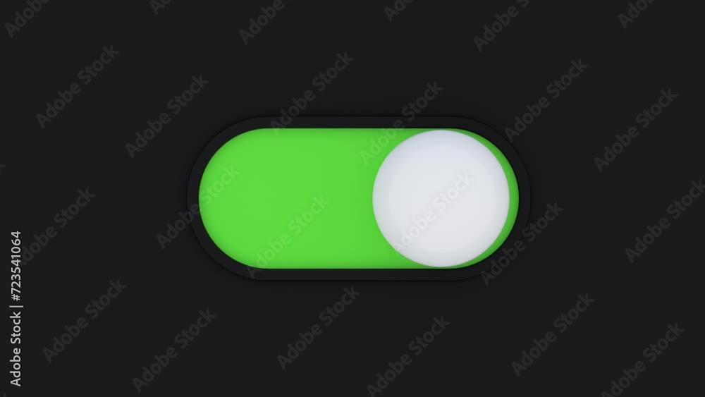 Visualization of Settings Switch in Device GUI. Digitization Button which Change Control Slider Bar Turn on and Turn off. Minimalistic Animated Visual Trend of Interface Element. Digital Interaction Visualization of Settings Switch in Device GUI. Digitization Button which Change Control Slider Bar Turn on and Turn off. Minimalistic Animated Visual Trend of Interface Element. Digital Interaction