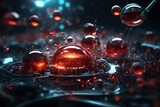 A photo of nano tech red colors bubbles ai generative