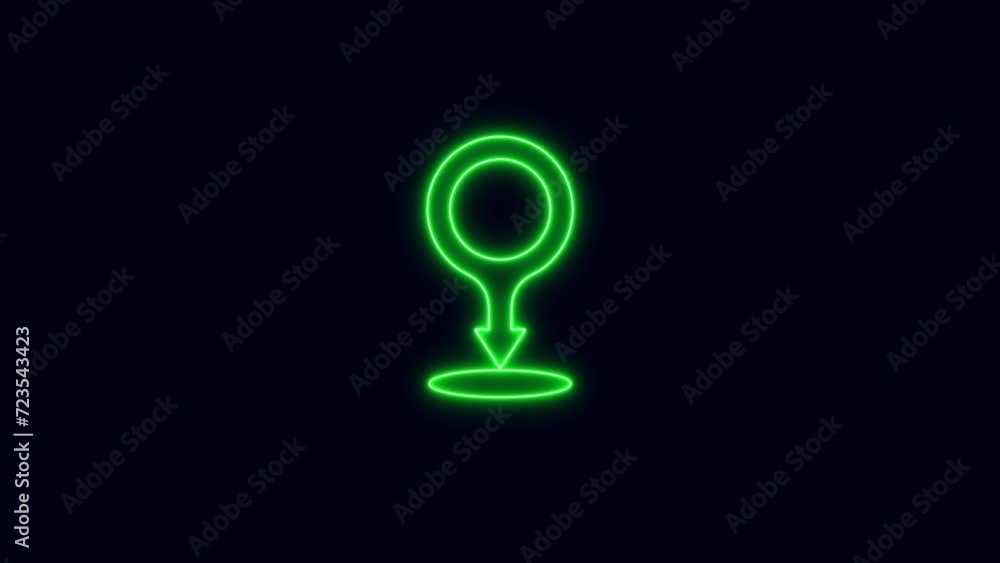 GPS location pointer animated with radio wave, location pointer, pin icon, searching direction, track or address. pin location detection GPS location pointer animated with radio wave, location pointer, pin icon, searching direction, track or address. pin location detection