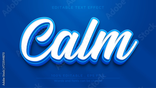 Blue editable text effect with calm concept