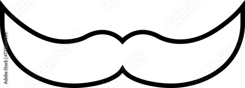 Moustache vector icon. Whisker icon. Black Line silhouette of adult man moustache. Symbol of Fathers day editable stock. Barber symbol on transparent background for Website page and mobile app design.