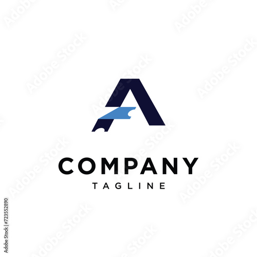 Letter A Ticket Logo icon vector template