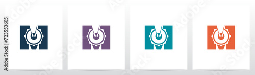 Drum Snare Stick Percussion Letter Logo Design M