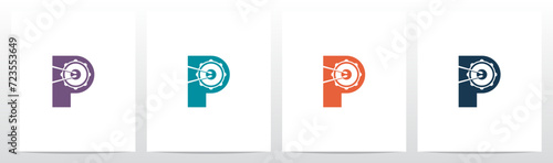 Drum Snare Stick Percussion Letter Logo Design P