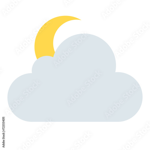 cloud and moon icon illustration