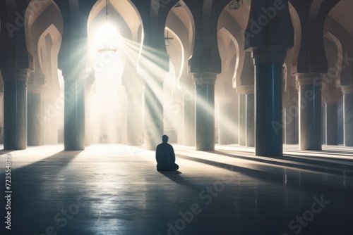 Leinwand Poster A Ray of Light Illuminates the Mind - Muslim Prayer Room