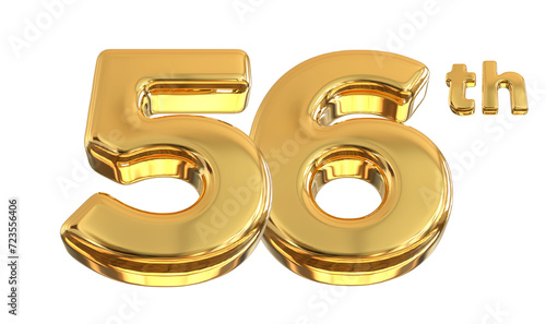 56th Anniversary Gold Number 3d