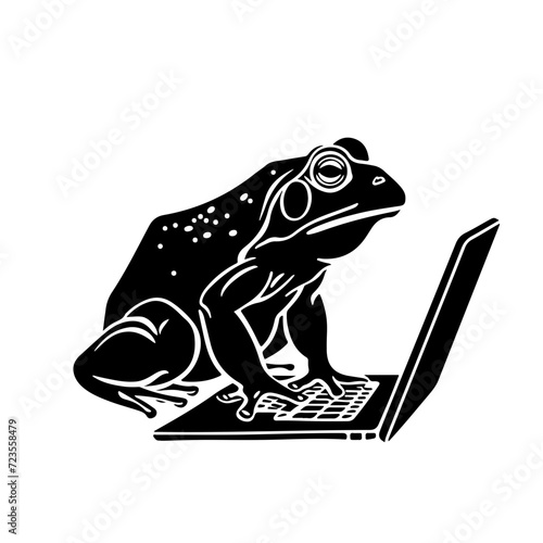 Frog using laptop
