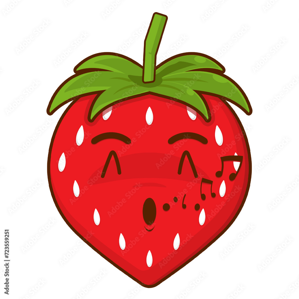 strawberry whistling face cartoon cute strawberry whistling face cartoon cute