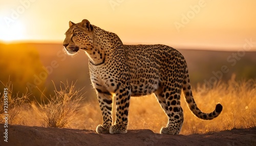 leopard in the sun set time