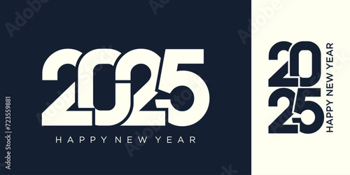 2025 Happy New Year design vector. trendy new year 2025 design template.