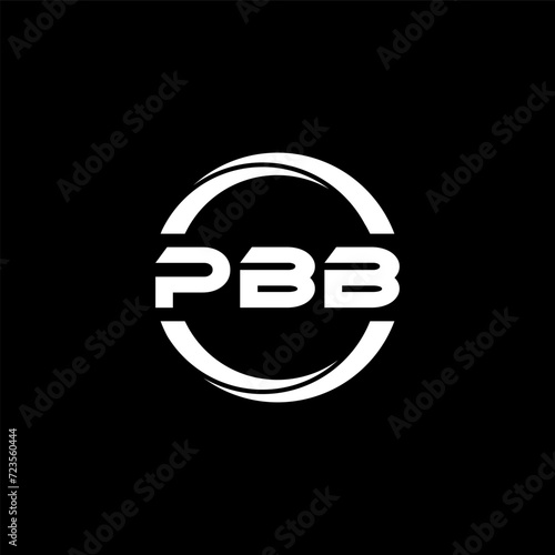 PBB letter logo design with black background in illustrator, cube logo, vector logo, modern alphabet font overlap style. calligraphy designs for logo, Poster, Invitation, etc.