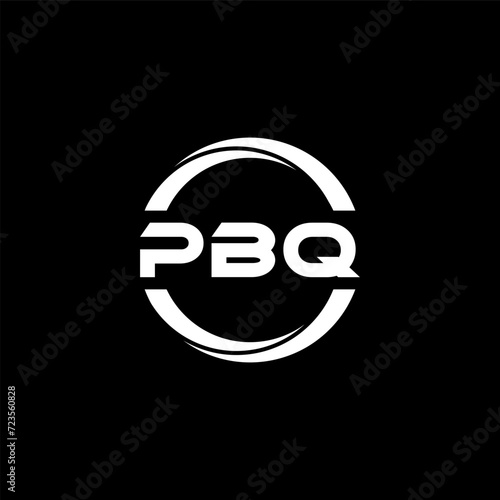 PBQ letter logo design with black background in illustrator, cube logo, vector logo, modern alphabet font overlap style. calligraphy designs for logo, Poster, Invitation, etc.