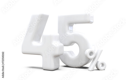 45 percent off discount sale off in 3D