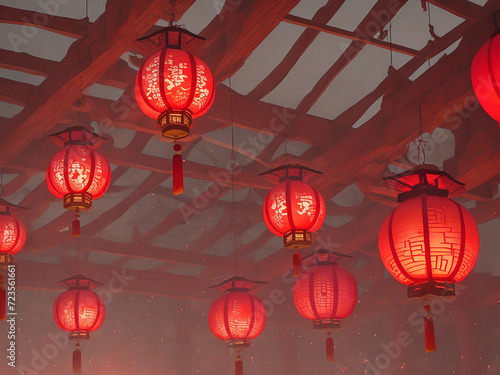 chinese lantern in chinese temple