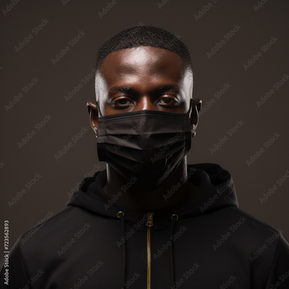 black man wears face mask black man wears face mask