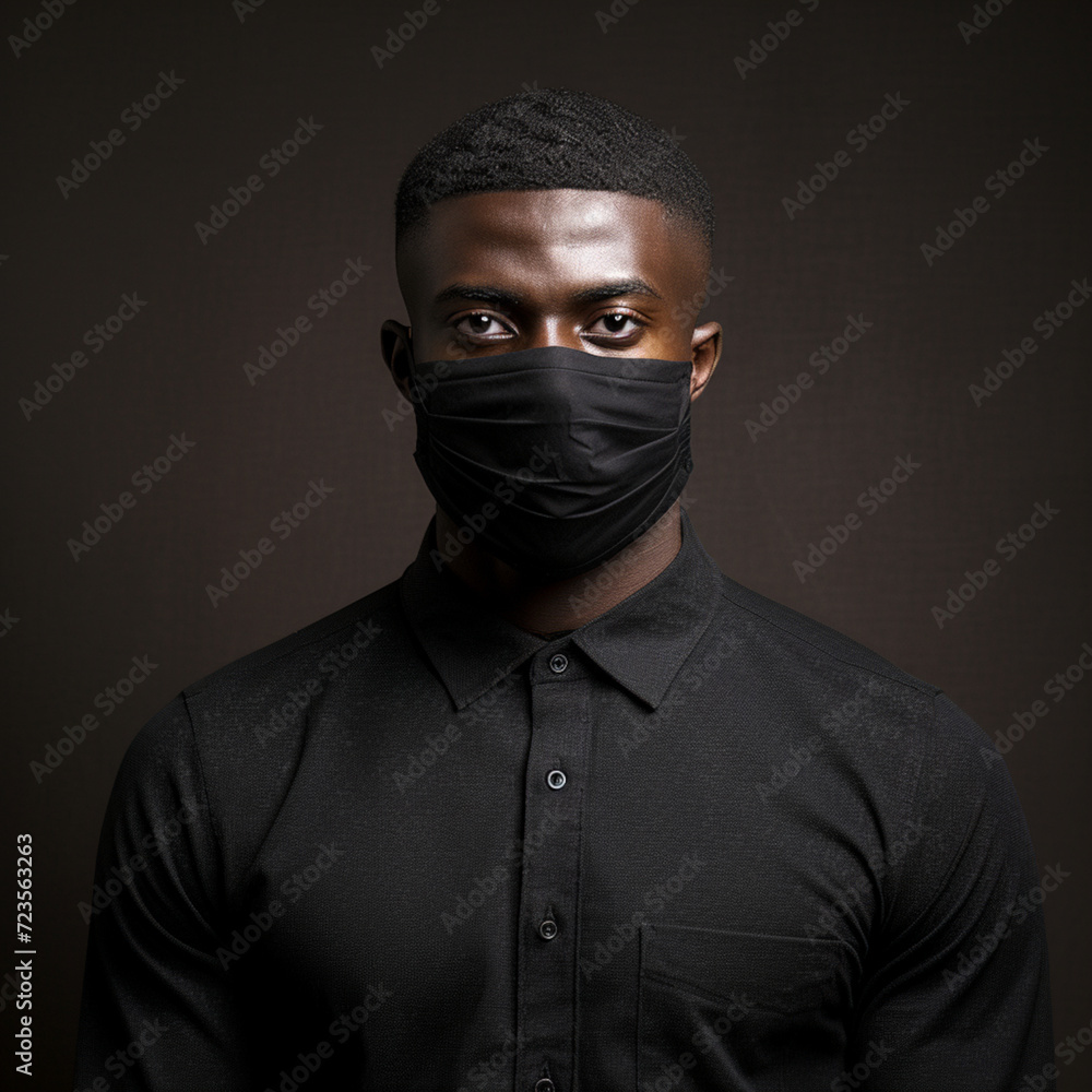 black man wears face mask black man wears face mask